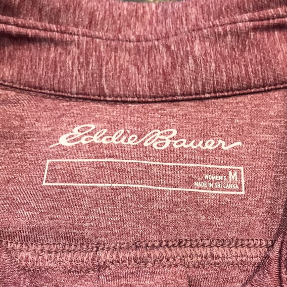 Heather red Eddie Bauer size Medium button up with convertible roll up sleeves - Picture 7 of 9